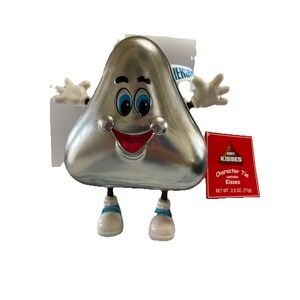 Hershey's Kiss Silver Tin Character Figure Container Collectible‎ 7" Tall
